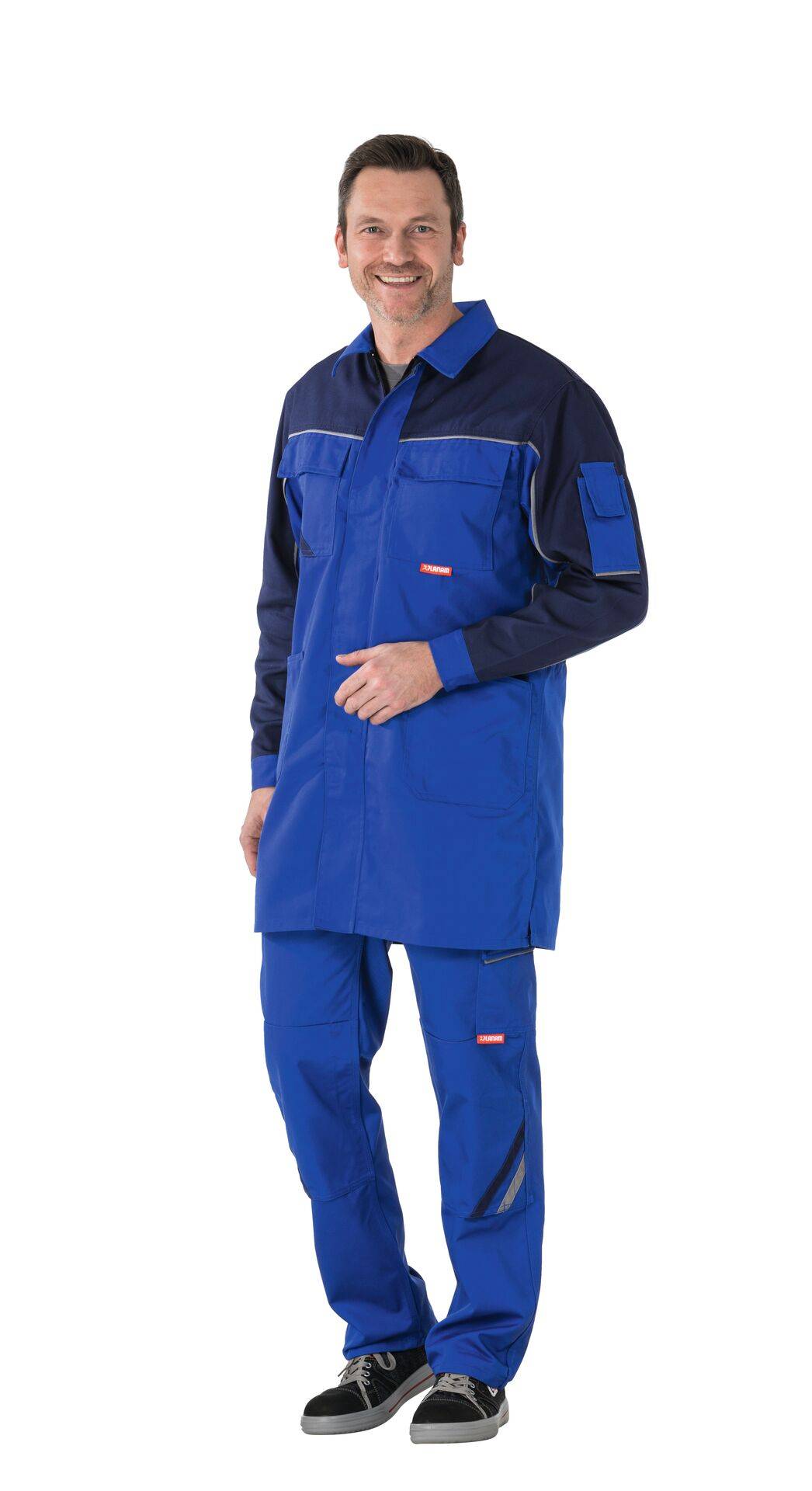 Highline Berufsmantel kornblau/marine/zink Größe 52