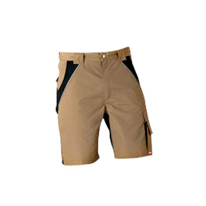 Arbeits-Shorts - Gr. S - sand/schwarz - 65 % Polyester/ 35 % Baumwolle - "Plaline" - Reflexbiesen 3MTM - atmungsaktiv