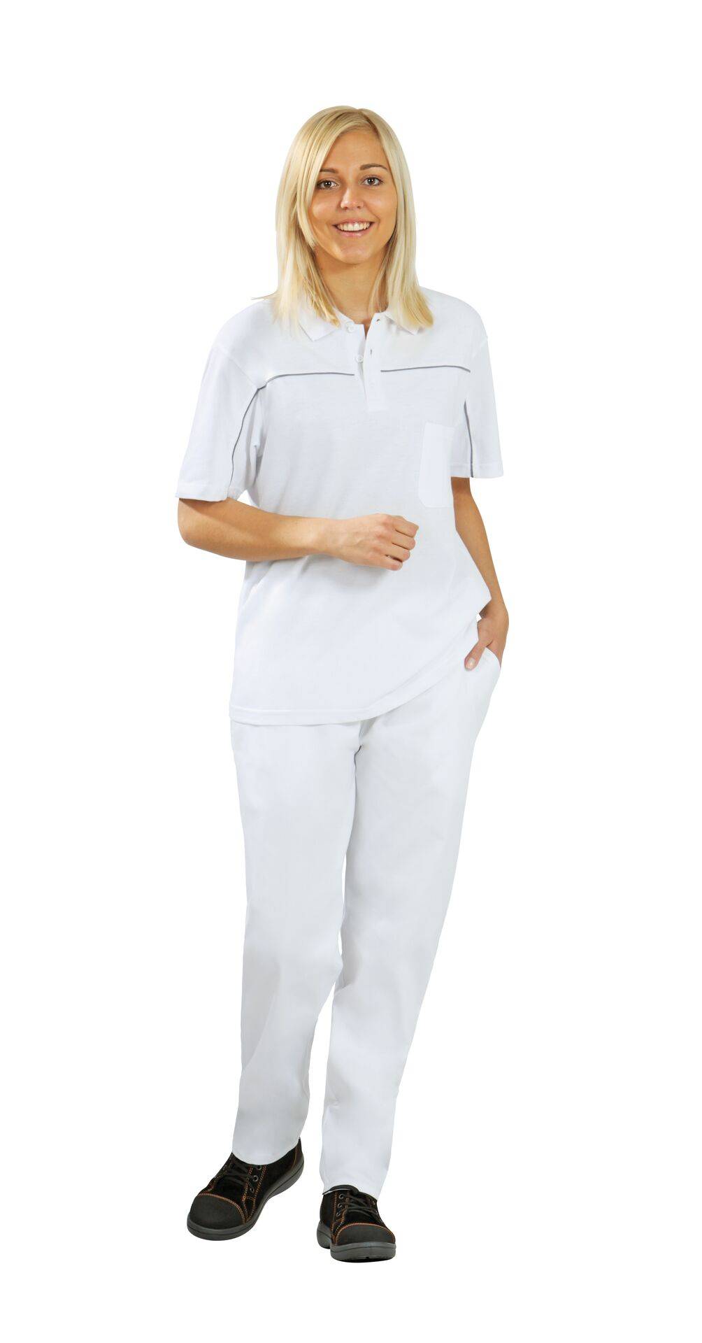 Damen Bundhose Mischgewebe reinweiß Größe 40