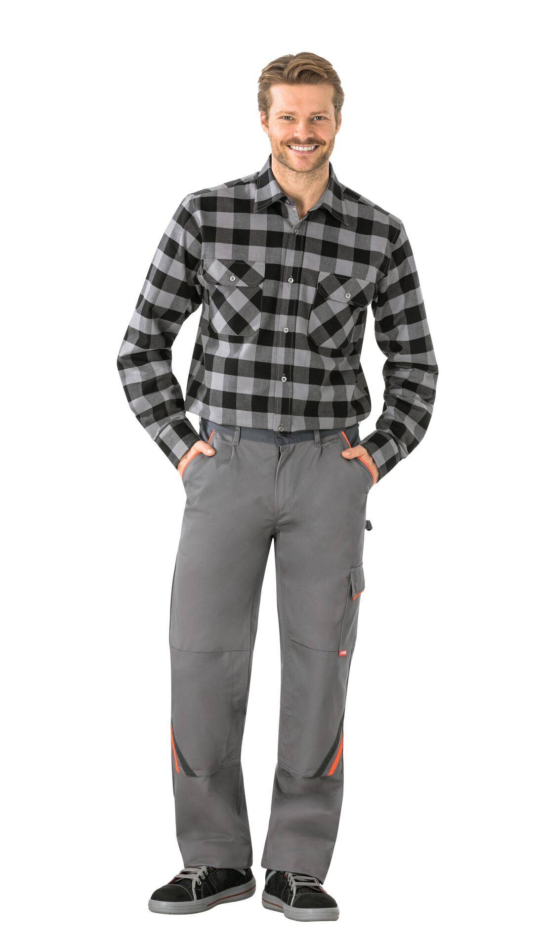 Visline Bundhose zink/orange/schiefer Größe 24