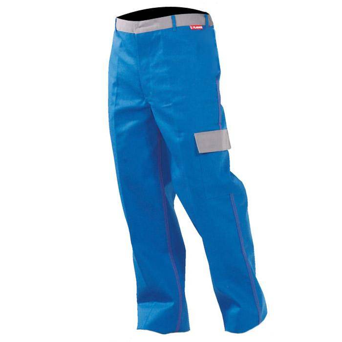 Bundhose - Gr. 42 - warngelb/blau/grau - 35% PES, 64% CO - "Major Protect" - Brenn-Stopp - ENV 50354