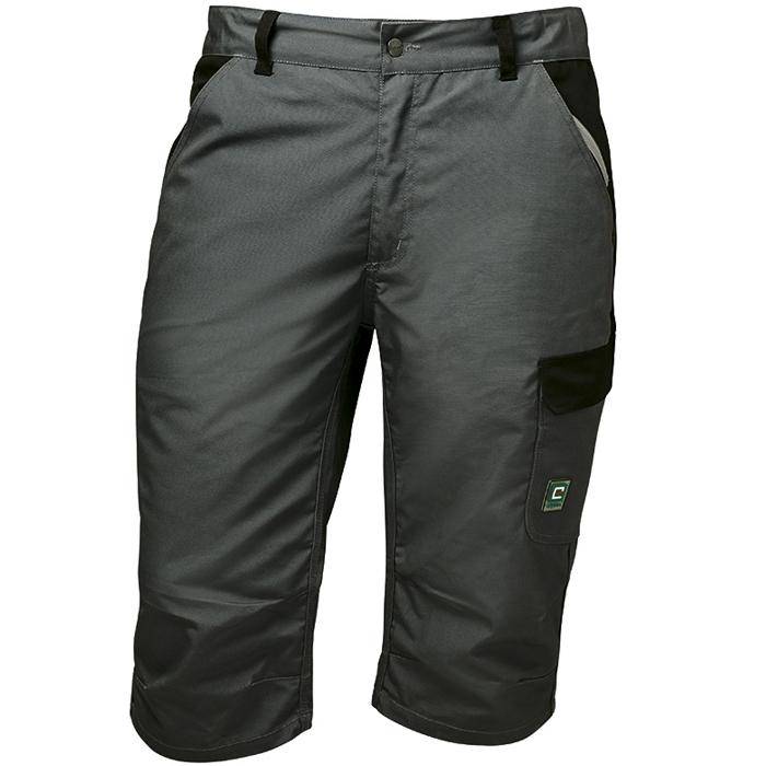 Canvas-3/4-Shorts - Größe 46 - grau/schwarz - 65% PES, 35% CO - "PORTO" - Schmutz-, Öl- und Wasserabweisend