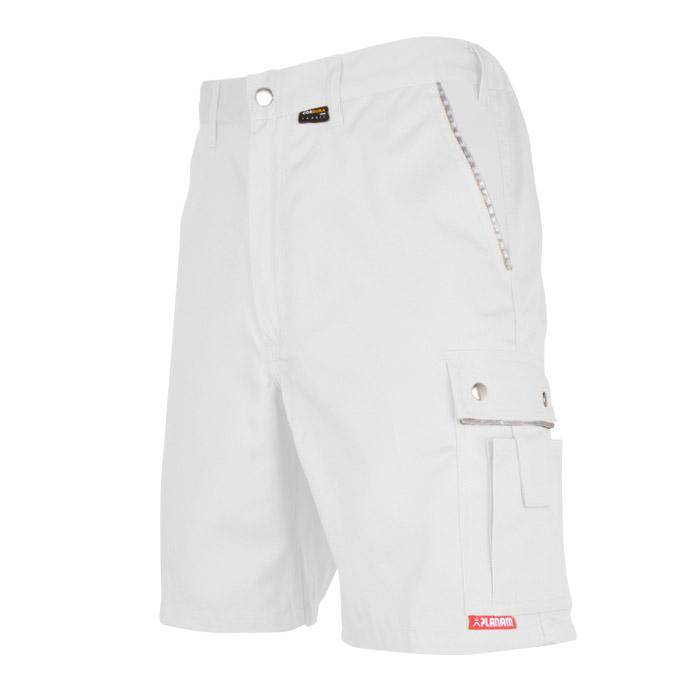 Shorts - Gr. M - weiss - 65% PES - 35% CO - strapazierfähig - atmungsaktiv - schmutz- und wasserabweisend - "Canvas 320"