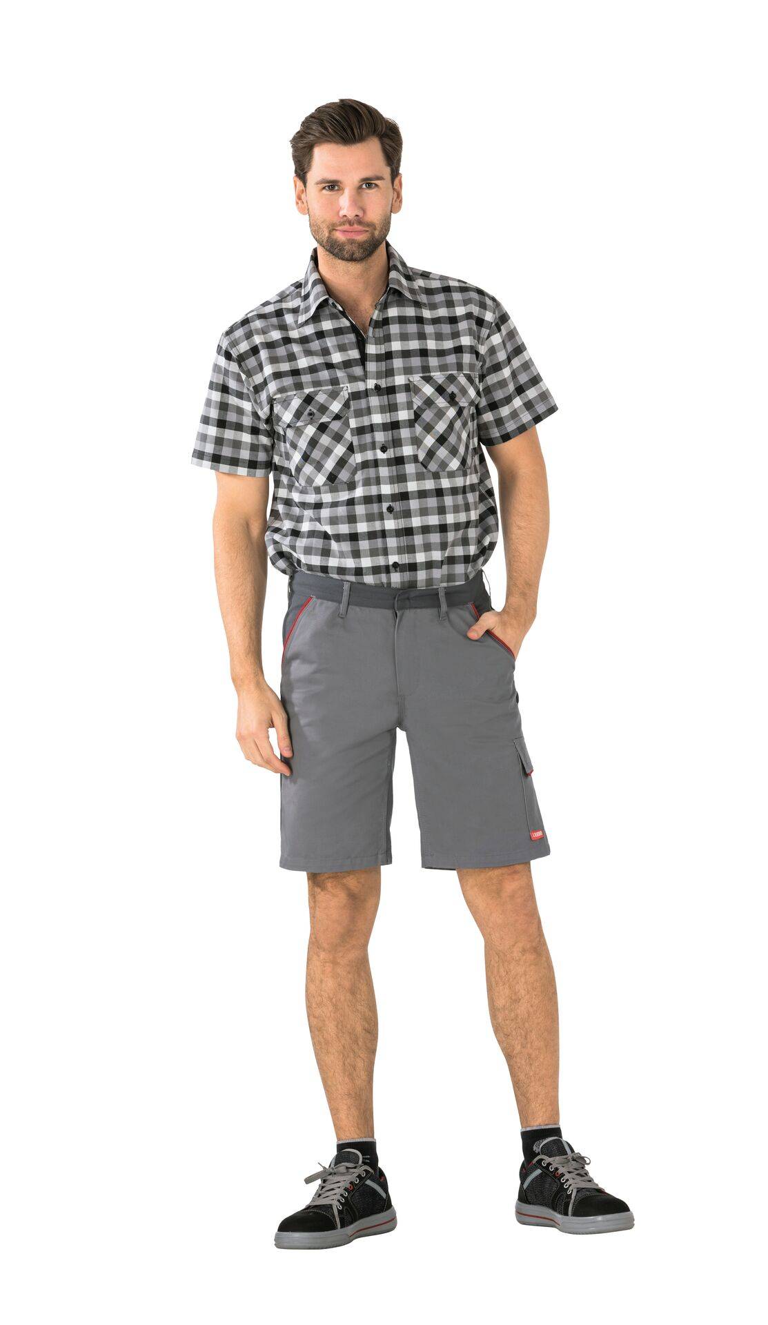 Highline Shorts zink/schiefer/rot Größe M