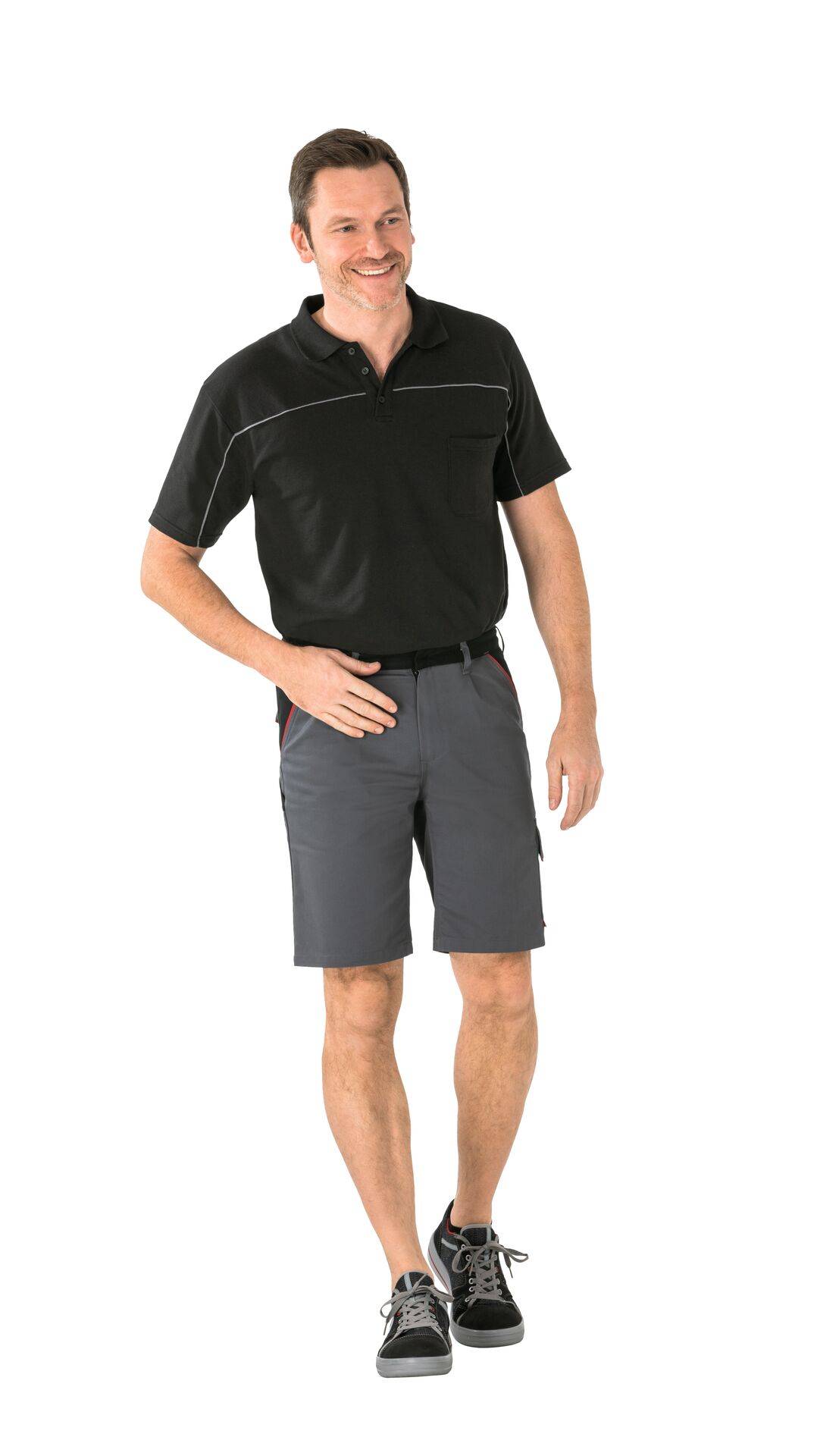 Highline Shorts schiefer/schwarz/rot Größe XS