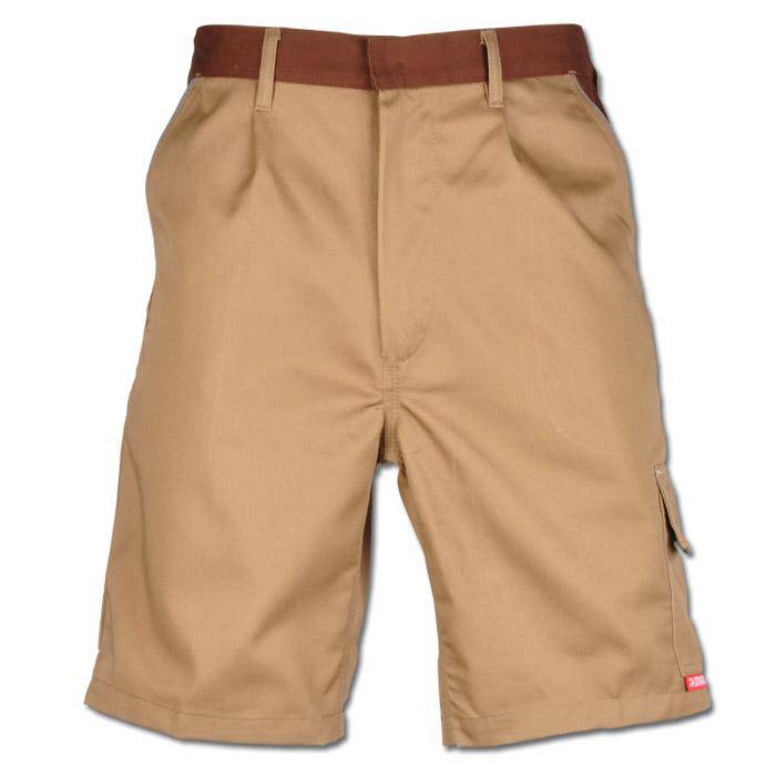 Arbeitsshorts - Gr. L - beige/braun - 65% PES - 35% CO - strapazierfähig - atmungsaktiv - ideal für den Sommer - "Highline"