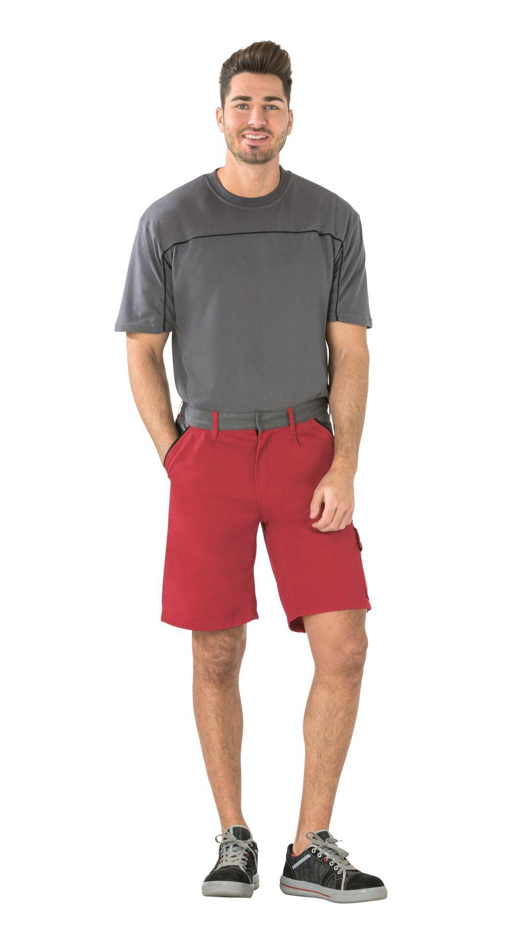 Highline Shorts rot/schiefer/schwarz Größe XL
