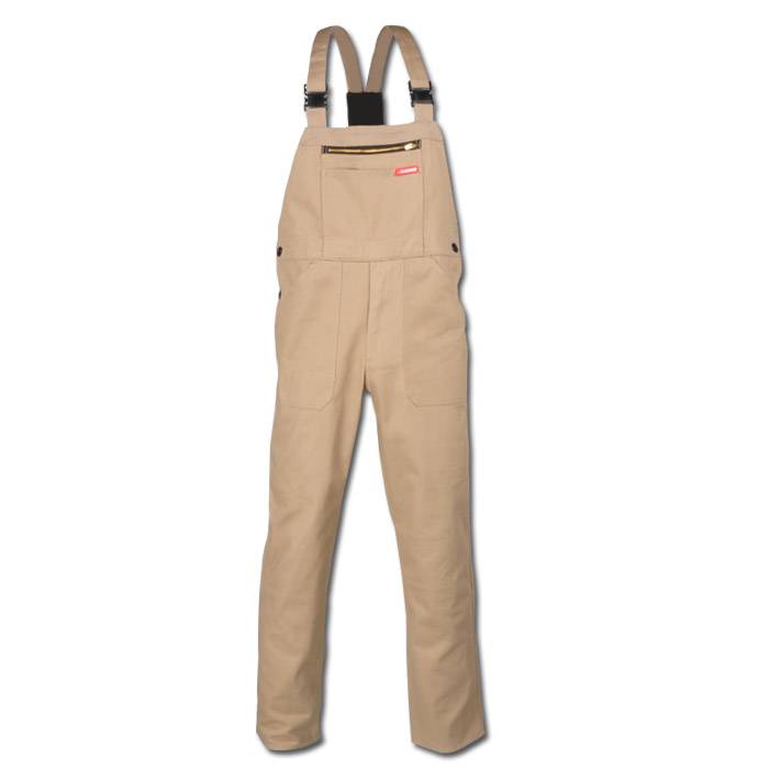 Arbeitslatzhose - Gr. 62 - khaki - Norm EN 26330 - 100% CO - ca. 290 g/m² - widerstandsfähig geg. chem./mech. Einflüsse - "BW 290"
