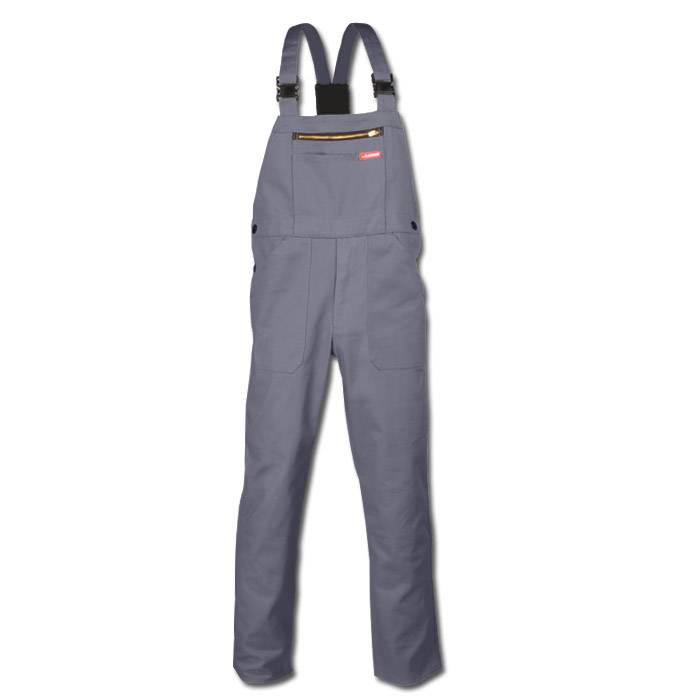 Arbeitslatzhose - Gr. 64 - grau - Norm EN 26330 - 100% CO - ca. 290 g/m² - widerstandsfähig geg. chem./mech. Einflüsse - "BW 290"