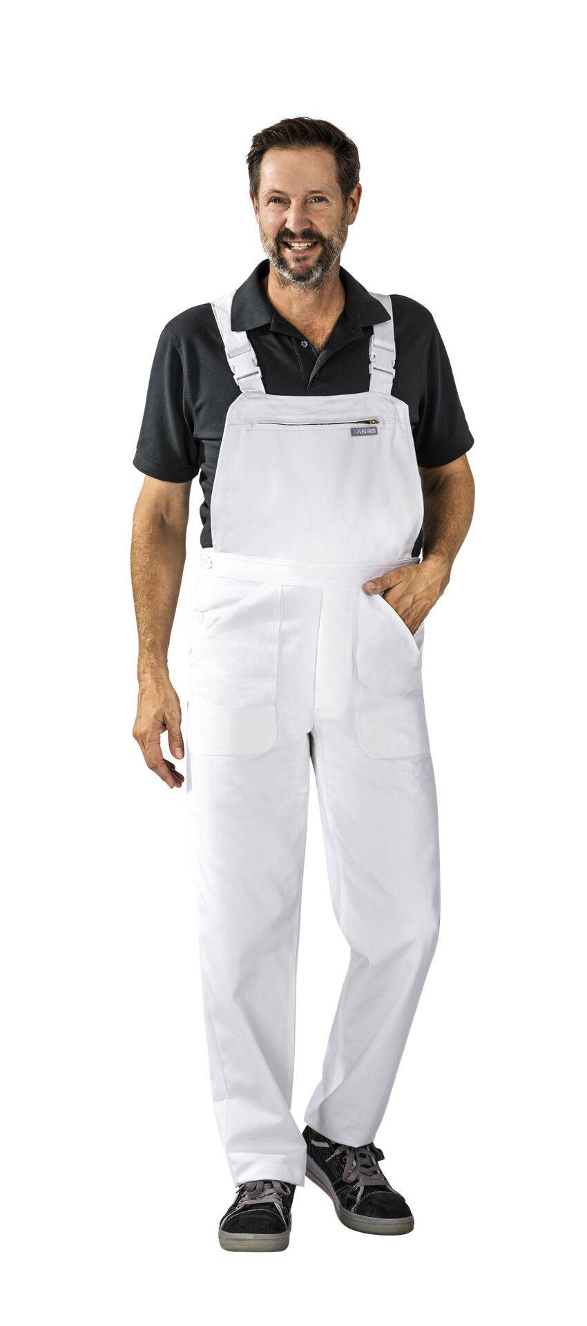 BW 270 Latzhose reinweiß Größe 98