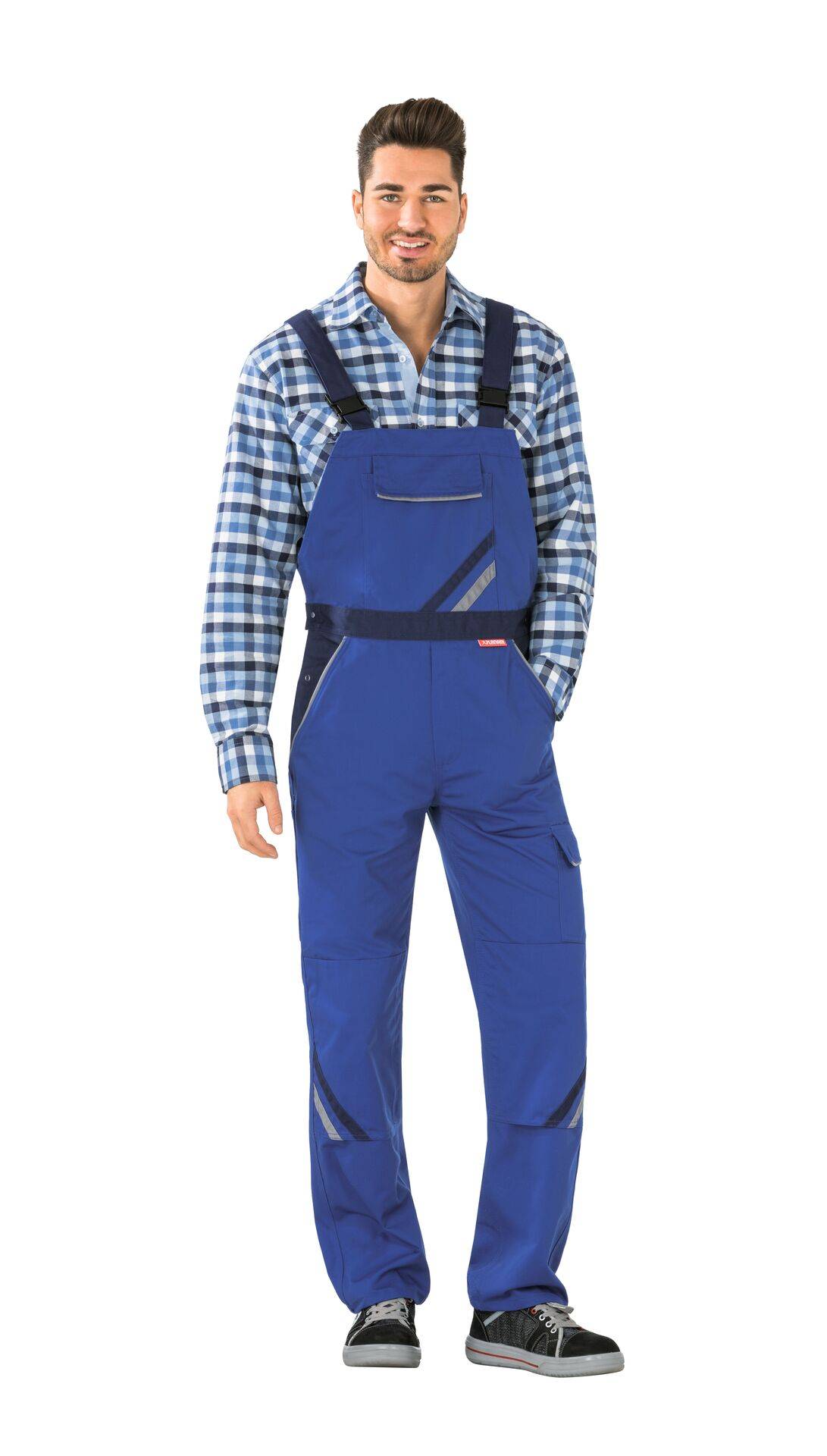 Highline Latzhose kornblau/marine/zink Größe 42