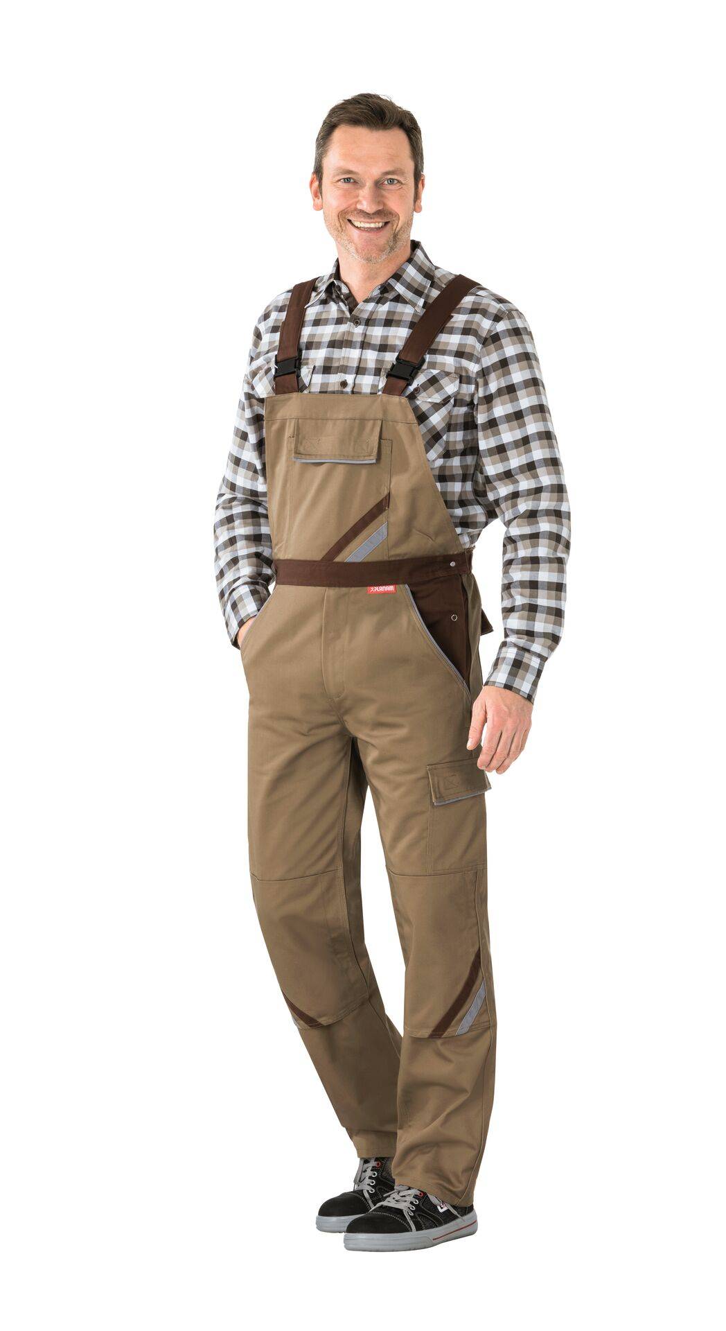 Highline Latzhose khaki/braun/zink Größe 98