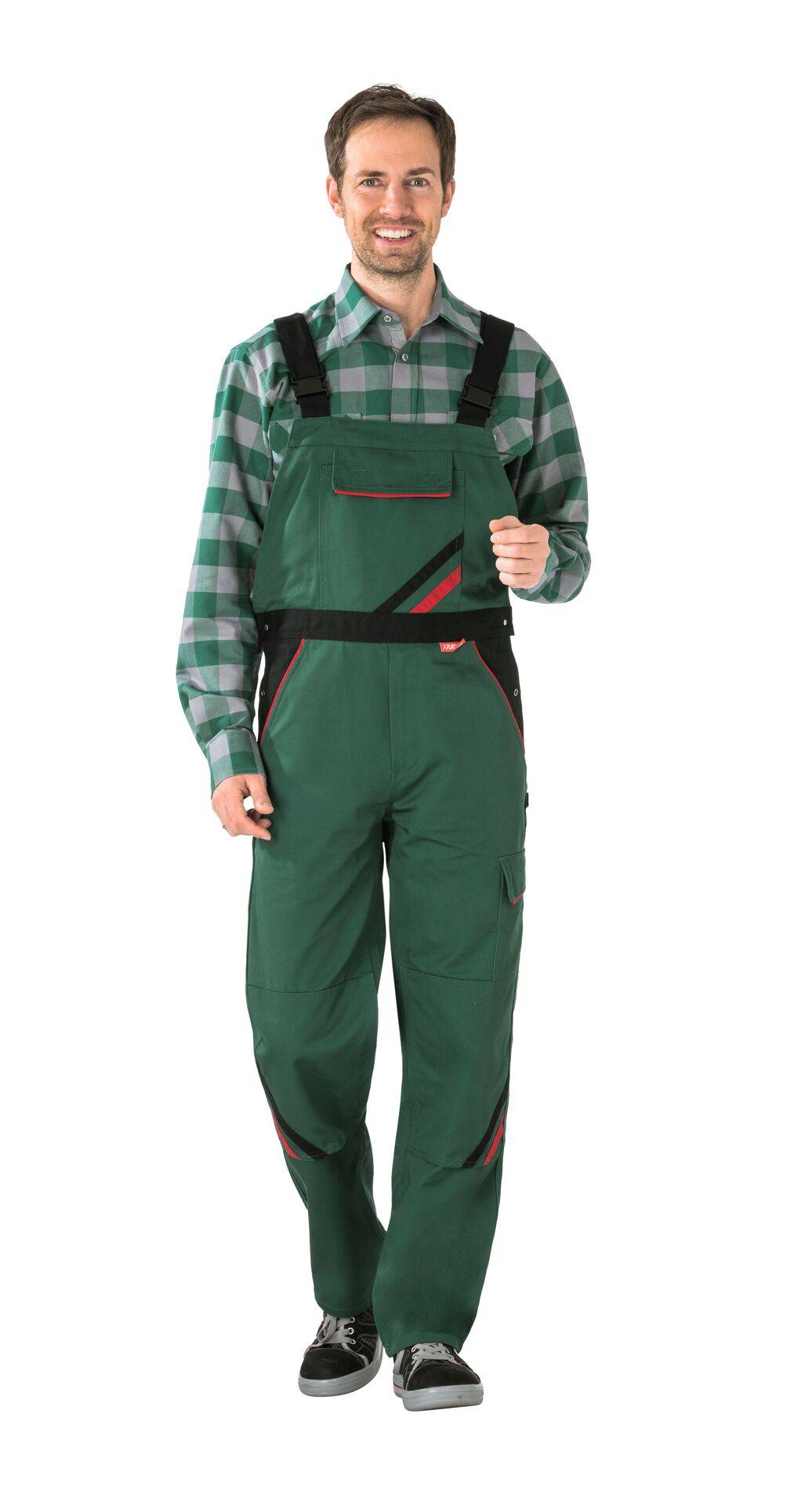 Highline Latzhose grün/schwarz/rot Größe 46