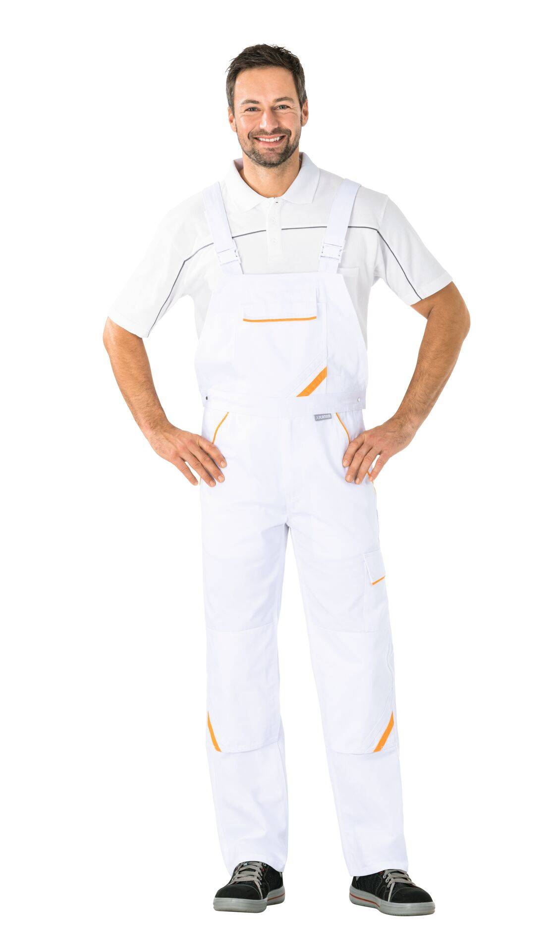 Highline Latzhose reinweiß/reinweiß/gelb Größe 66