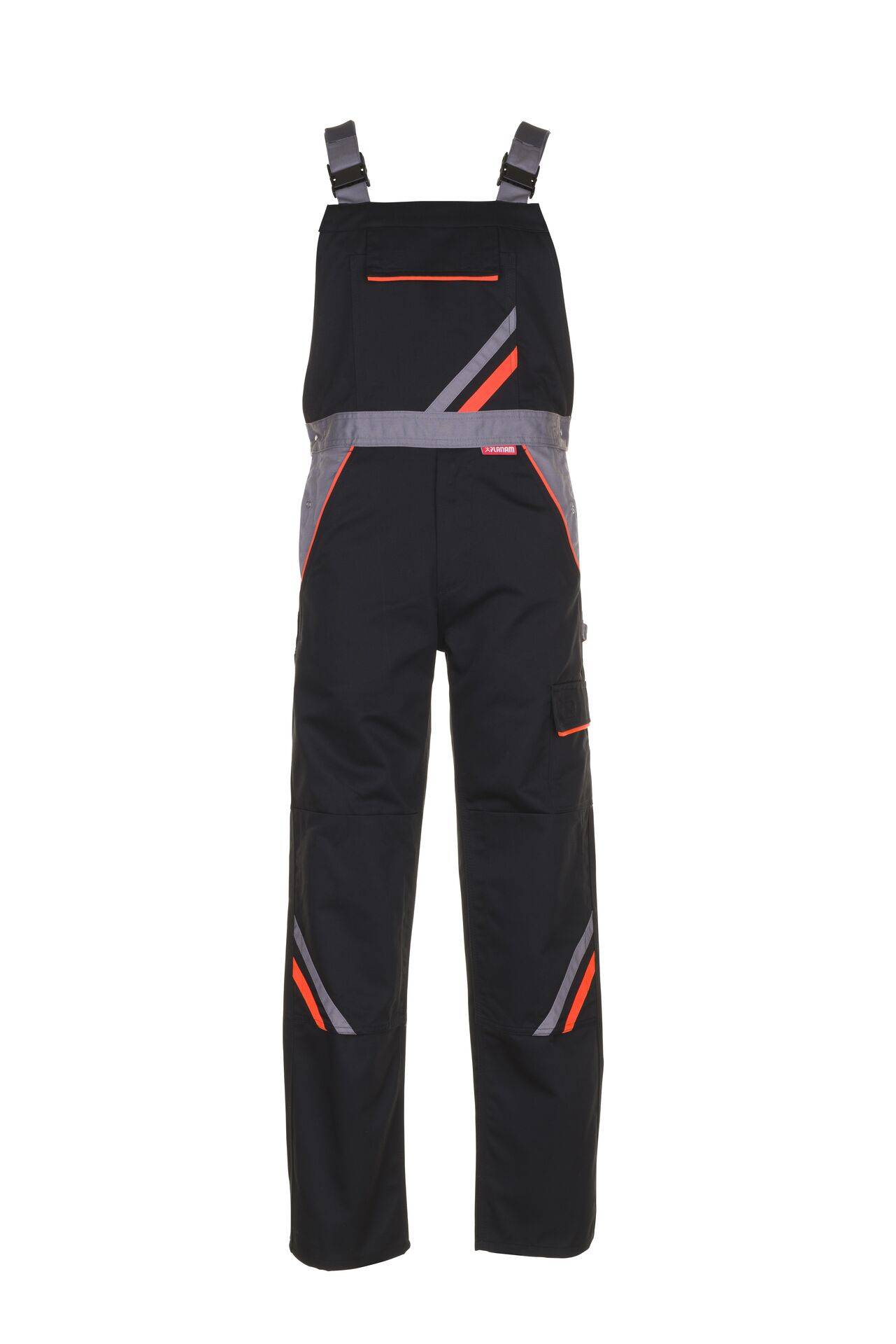 Visline Latzhose schwarz/orange/zink Größe 50