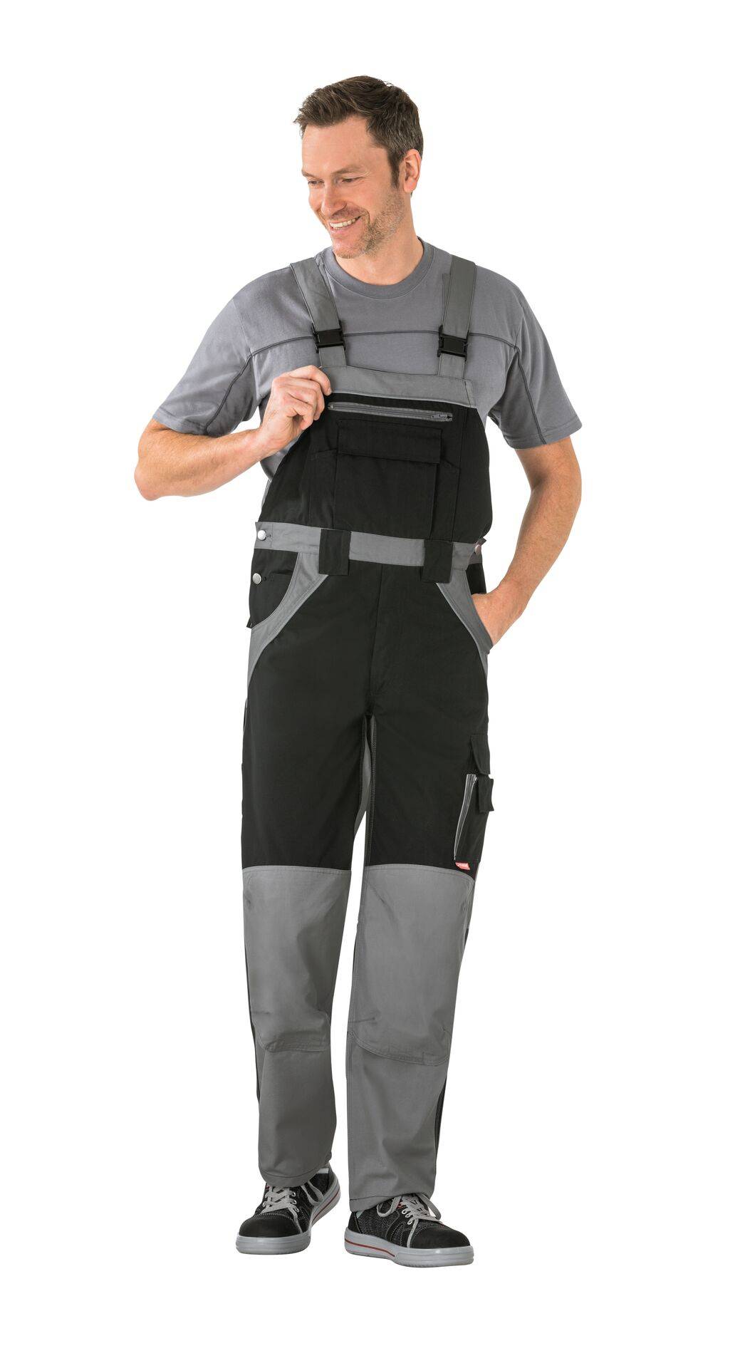 Plaline Latzhose schwarz/zink Größe 25