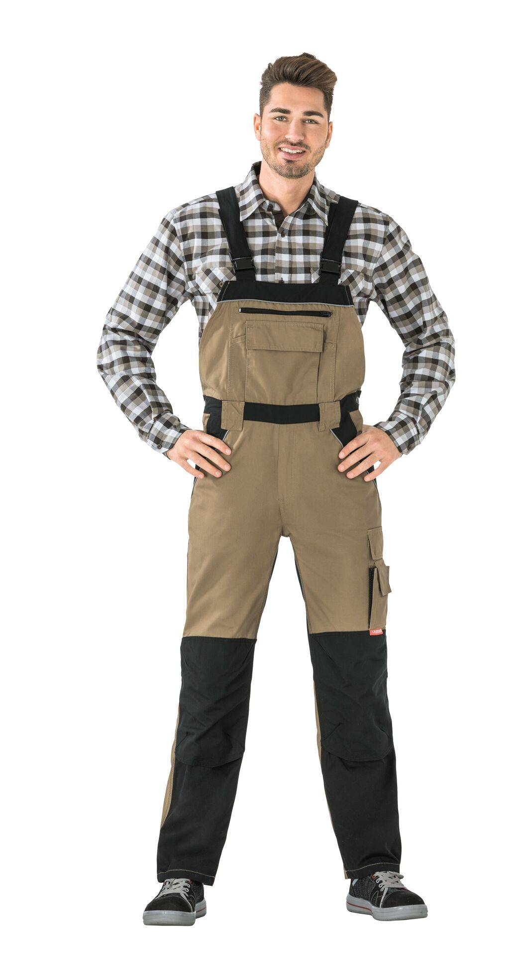 Plaline Latzhose sand/schwarz Größe 48