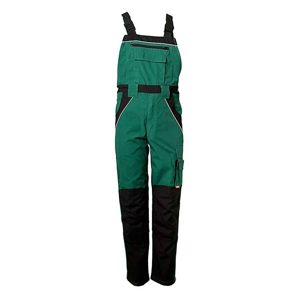Latzhose - Gr. 25 - grün/schwarz - 65 %PES - 35 % CO - Canvas-Bindung 280 g/m² - atmungsaktiv, besonders strapazierfähig - "Plaline"