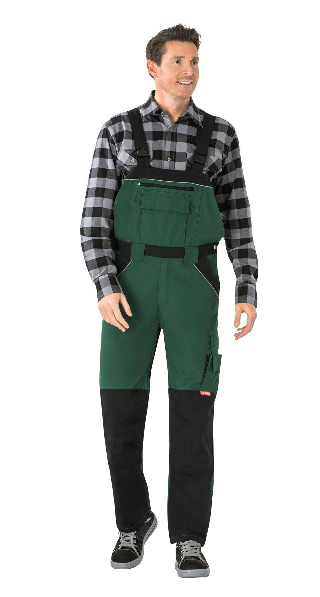 Plaline Latzhose grün/schwarz Größe 27