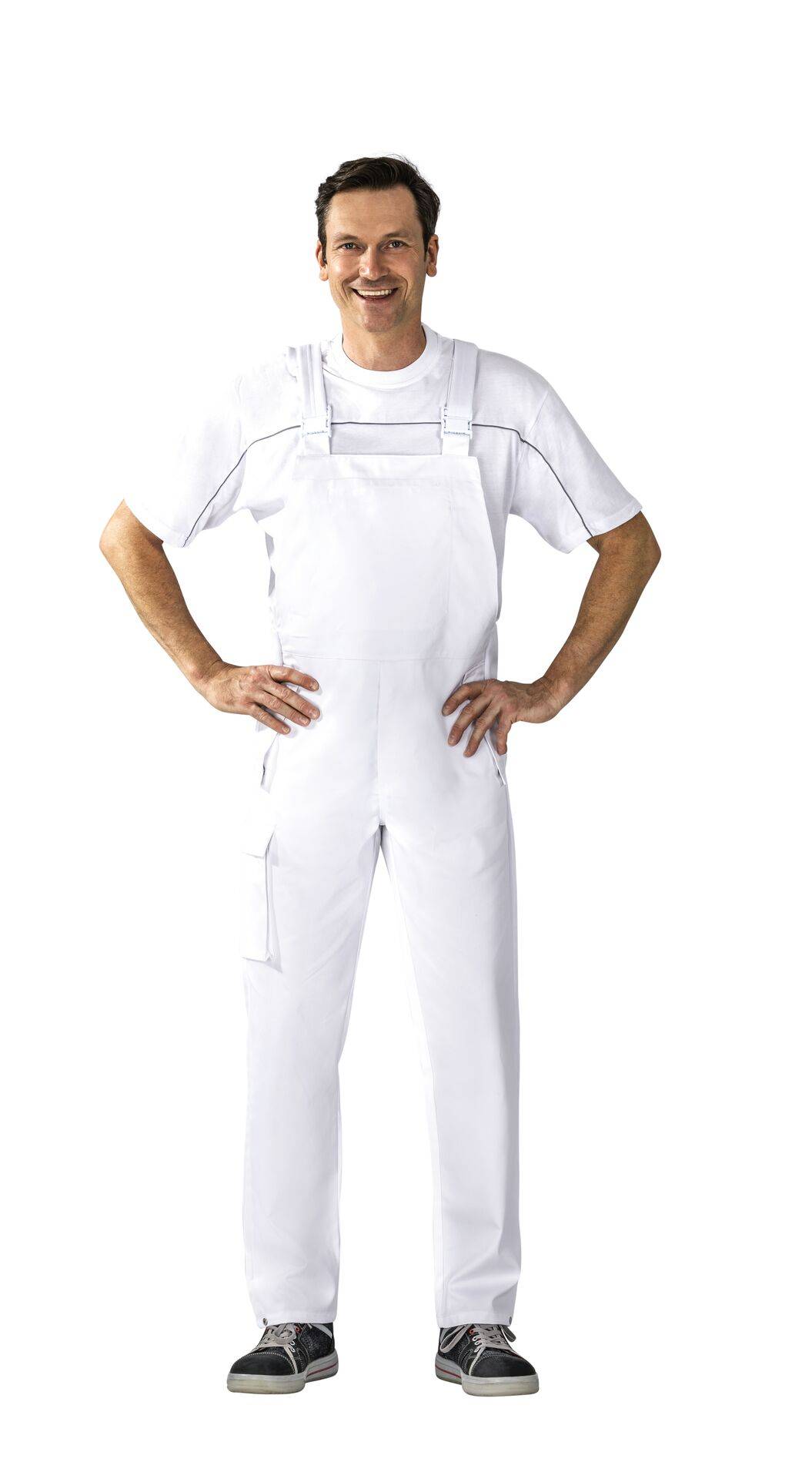 Food Herren Latzhose reinweiß Größe 64