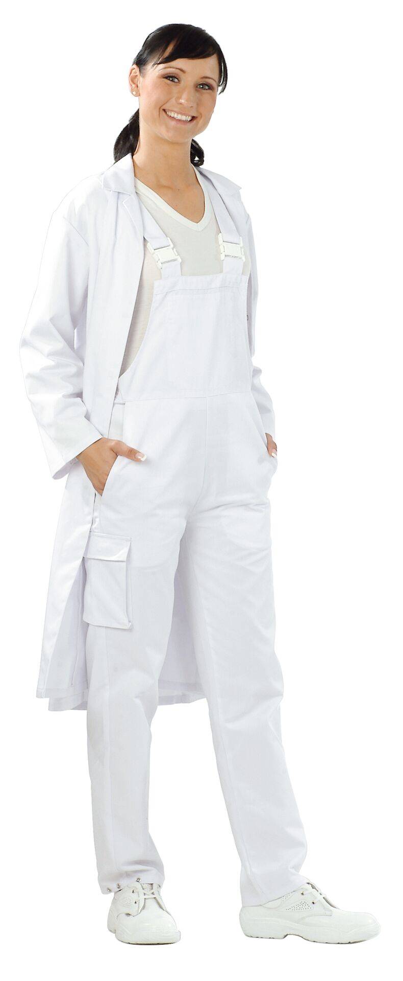 Food Damen Latzhose reinweiß Größe 38
