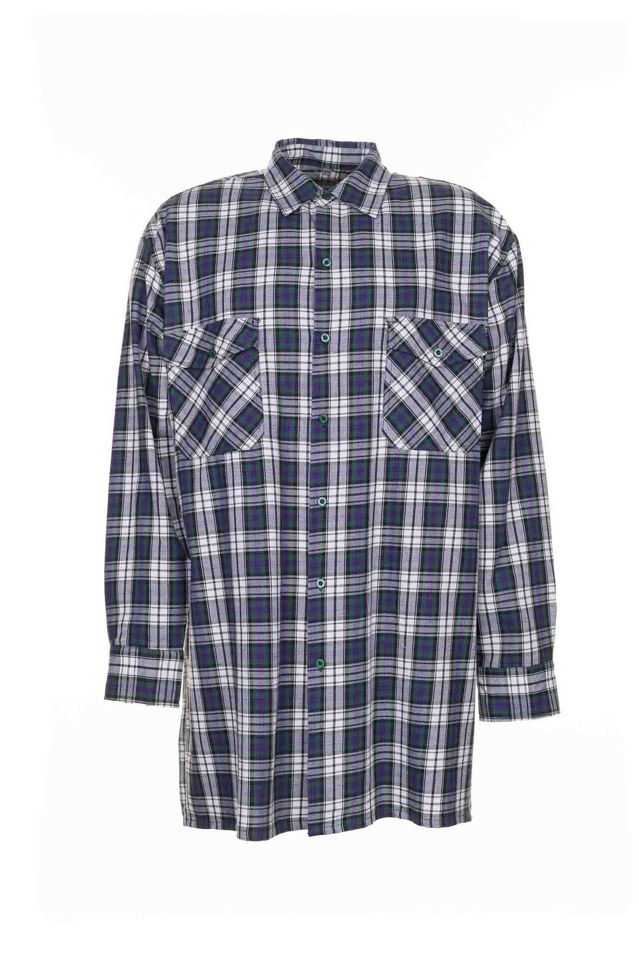 Hemden Flanellhemd 2001 1/1 Arm grün kariert Größe 39/40