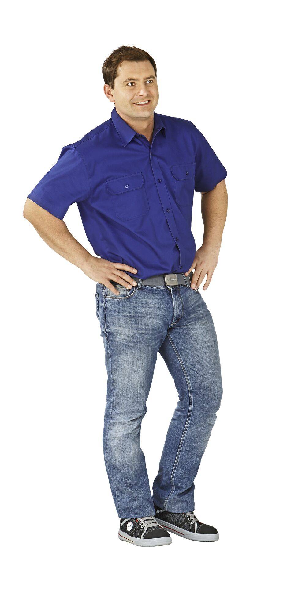 Hemden Köperhemd 1/4 Arm dunkelblau Größe 47/48