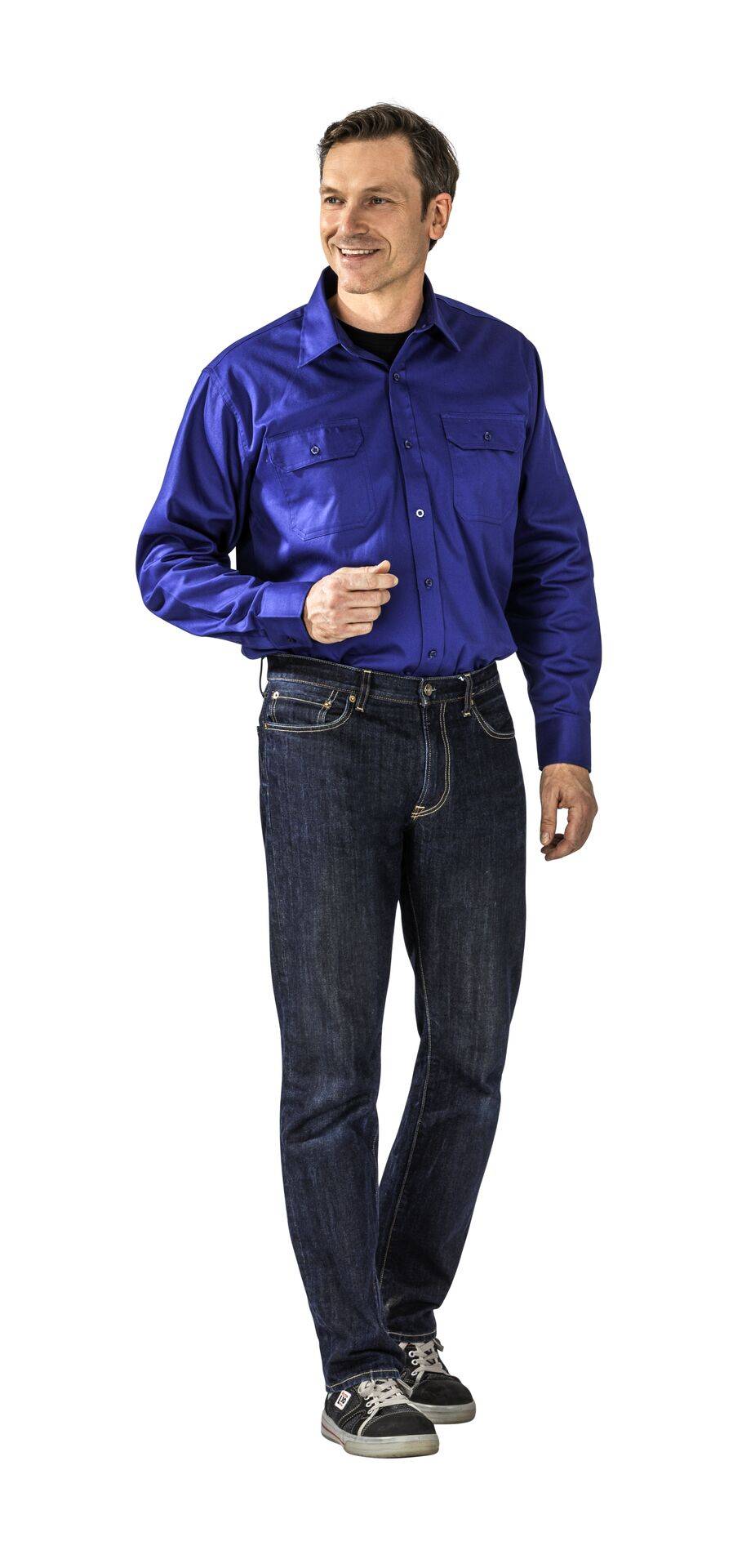 Hemden Köperhemd 1/1 Arm dunkelblau Größe 47/48