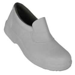 Sanitär-Slipper - Gr. 36 - weiß - Schaft aus Newteck - "Cesena" - S2 - Schuhweite 10,5