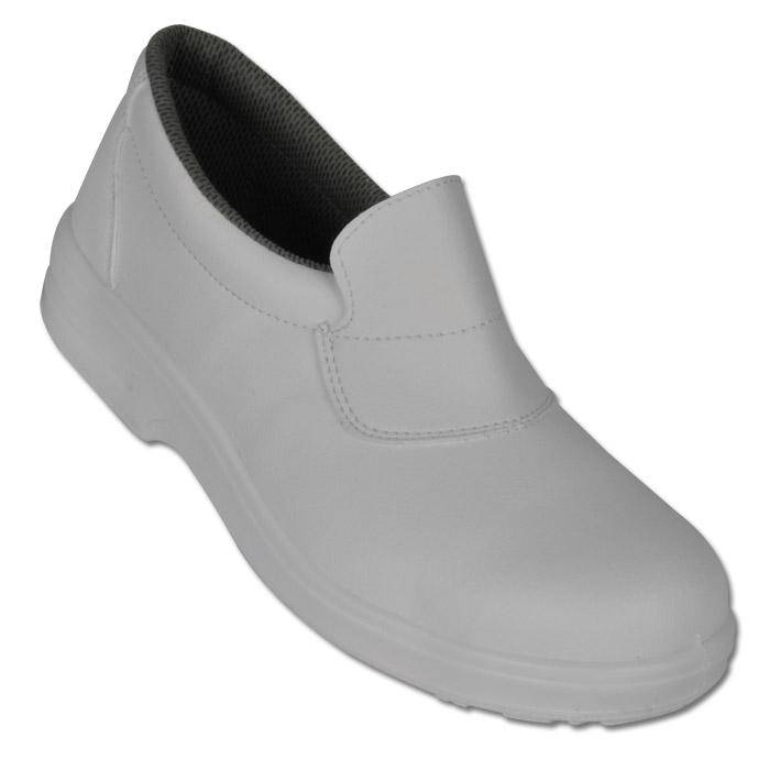 Sanitär-Slipper - Gr. 36 - weiß - Schaft aus Newteck - "Cesena" - S2 - Schuhweite 10,5