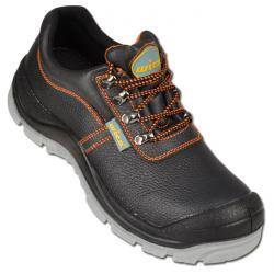 Arbeits-Halb-Schuhe - Gr. 43 - SW 10,5 - schwarz/orange - genarbtes Rind-Vollleder - "Ragusa" - S3 SRC - mit Stahlkappe
