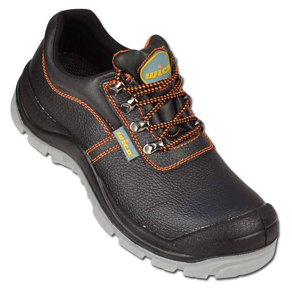 Arbeits-Halb-Schuhe - Gr. 46 - SW 10,5 - schwarz/orange - genarbtes Rind-Vollleder - "Ragusa" - S3 SRC - mit Stahlkappe