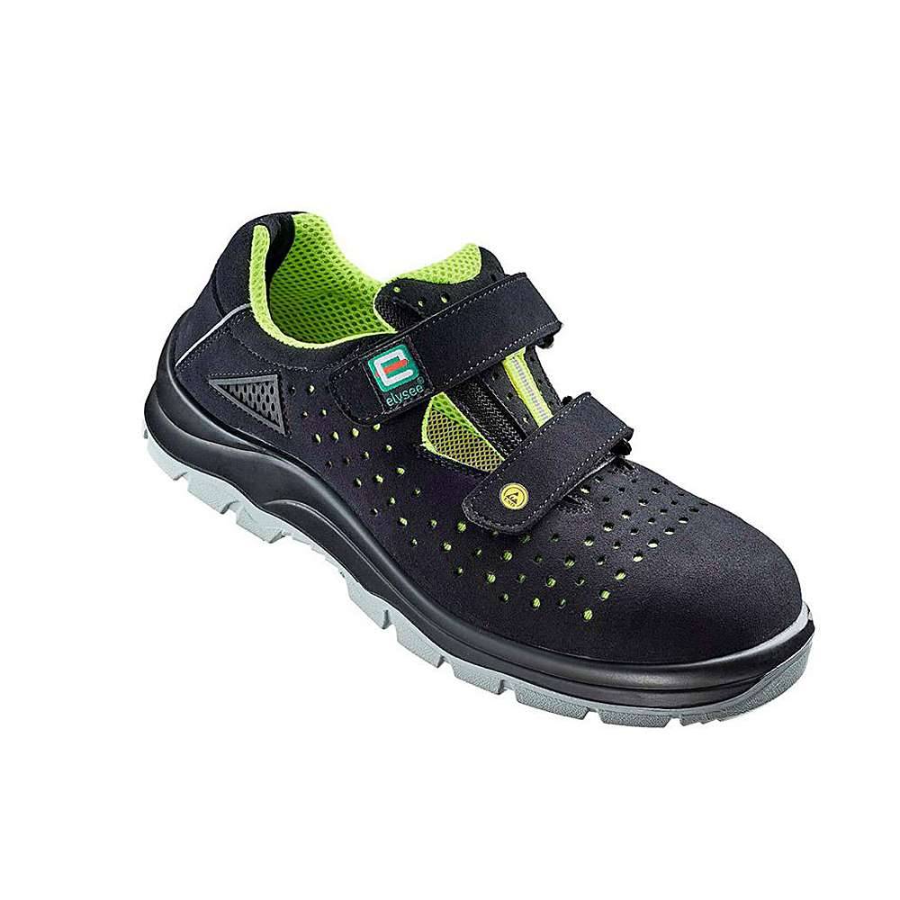 Sicherheits-Sandalen Elysee® - EN ISO 20345 S1P ESD SRC - Größe 38 - schwarz, gelb abgesetzt