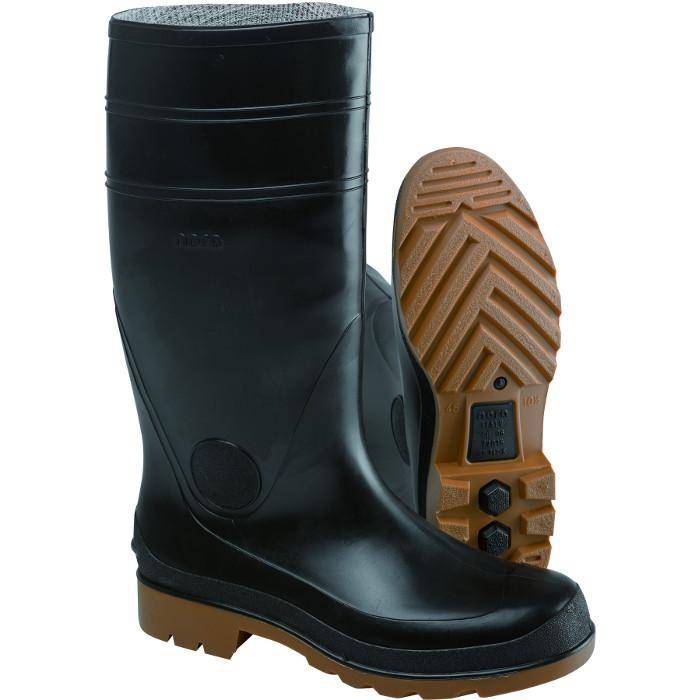 Arbeitsstiefel - Gr. 42 - schwarz - PVC - Langschaft - rutschhemmende Laufsohle - EN 20347 -