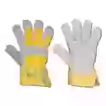 Arbeitshandschuhe "Mammut" - Gr. 8 - grau/gelb - Rindkernspaltleder - Arbeitshandschuhe "Mammut" - Gr. 8 - grau/gelb - Rindkernspaltleder -