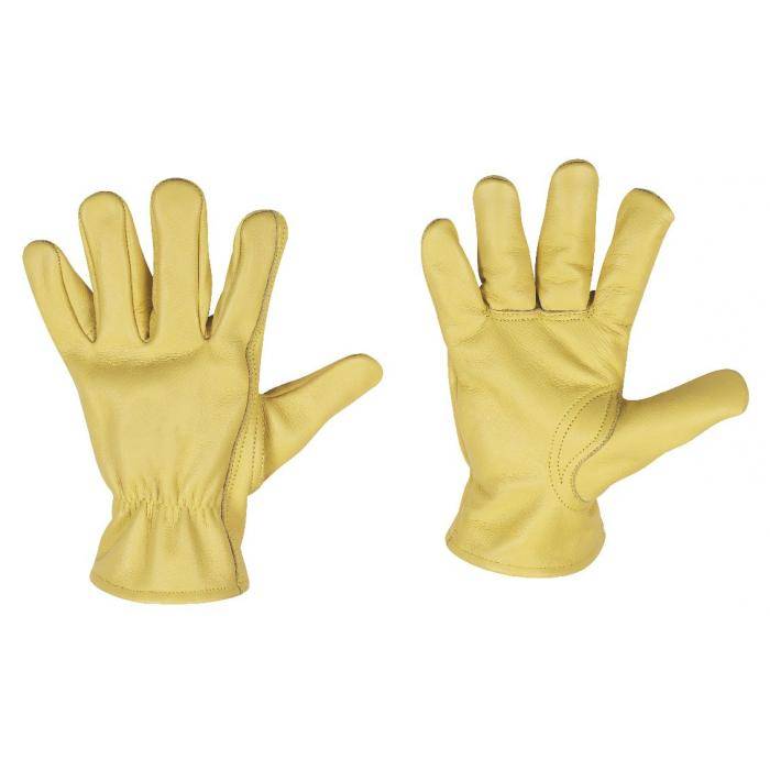 Stronghand Fahrerhandschuhe " Driver-Winter" - EN 388/Klasse 3133 - Rindnappa - beige/grün - Größe 11