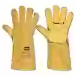 Schweißerhandschuh "VS F" - Voll/Spaltleder mit Baumwollfutter - Farbe braun/gelb - Norm EN 388/Klasse 2123/DIN EN 12477 Ausführung A Schweißerhandschuh "VS F" - Voll/Spaltleder mit Baumwollfutter - Farbe braun/gelb - Norm EN 388/Klasse 2123/DIN EN 12477 Ausführung A