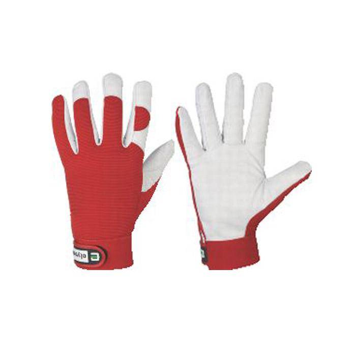 Arbeitshandschuh "CARVER" - Nappaleder Cat. 2 - Norm EN 388 - Größe 9 - weiß/rot - Preis per Paar