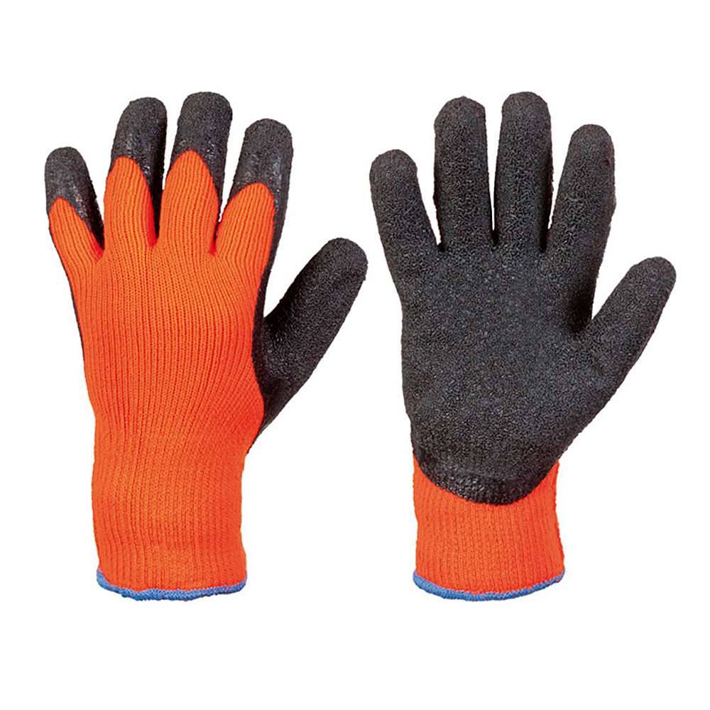 Arbeitshandschuh "Rasmussen" - Mittelstrick - Acrylgewebe latexbeschichtet - orange/schwarz - EN 388/EN511 - Größe 8