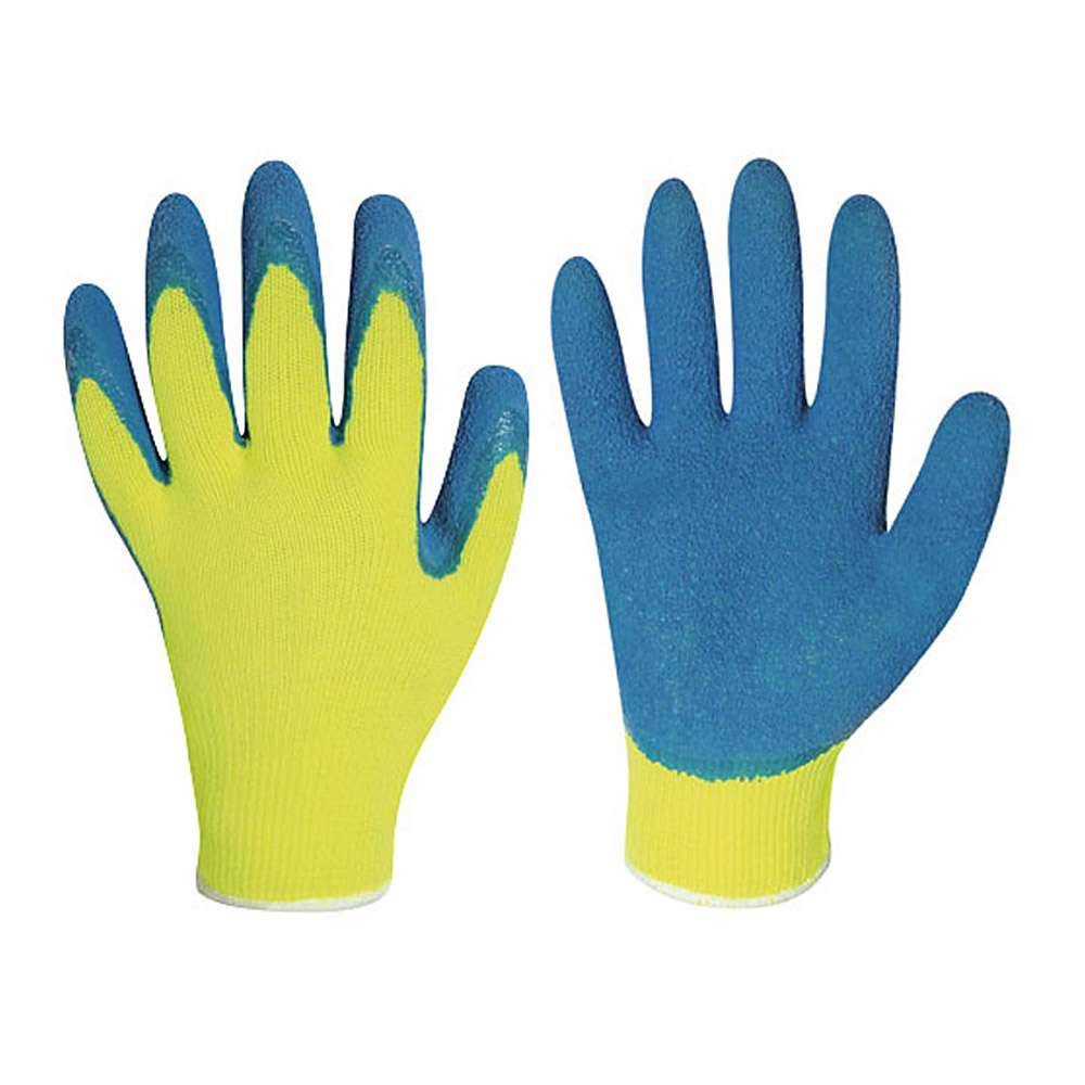 Arbeitshandschuh "Harrer" - Strick-Handschuh, Latex- beschichtung und Acryl - Farbe gelb/blau - Norm EN 388 - Größe 9