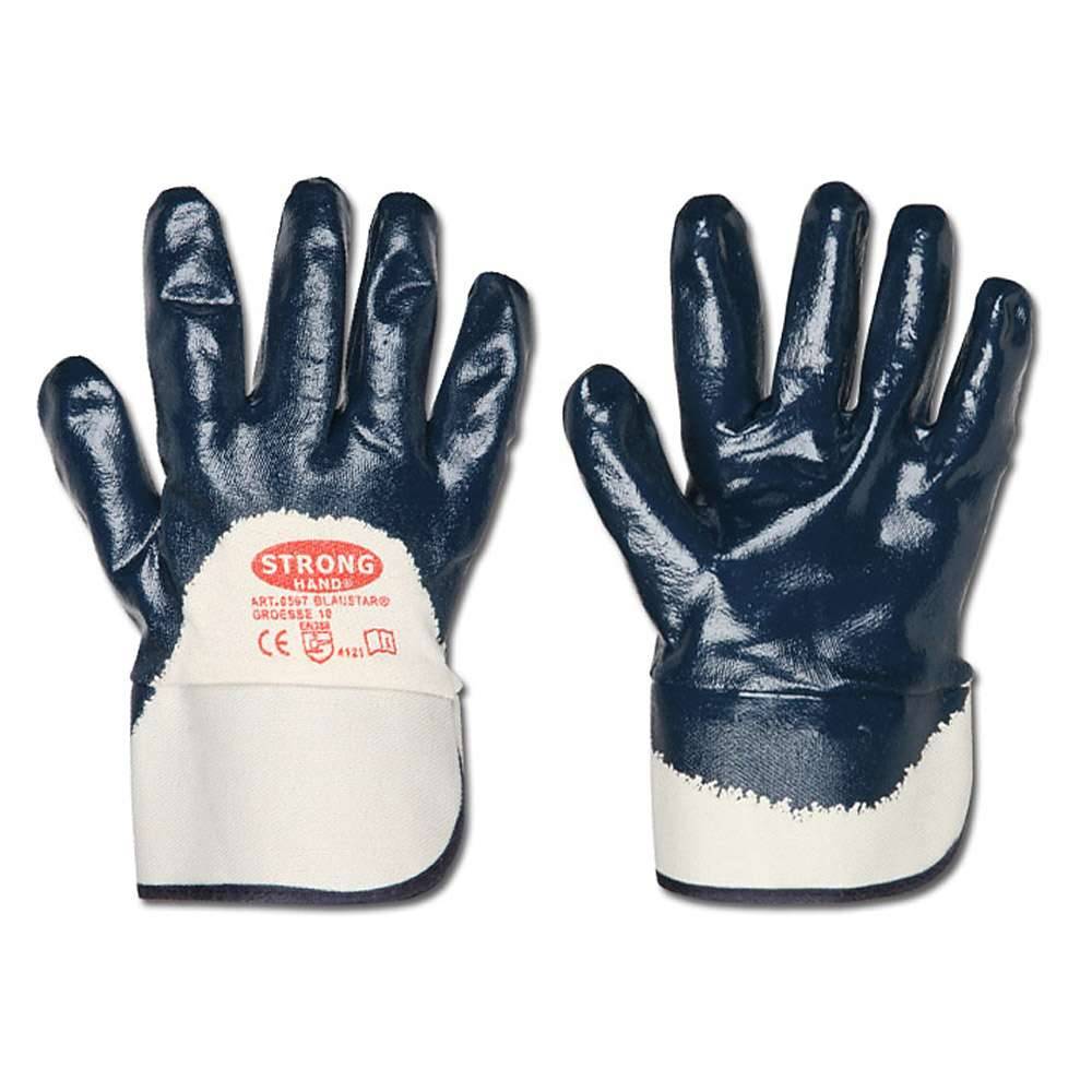 Arbeitshandschuh "Blaustar" - Nitril - Größe 10 - Farbe blau - Norm EN 388/ Klasse 4121 - Preis per Paar