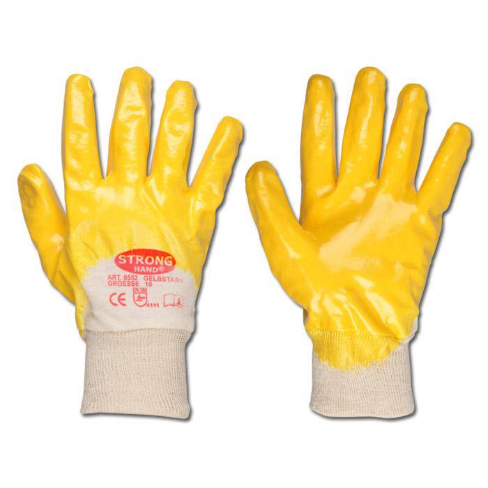 Arbeitshandschuh "Gelbstar" - Nitril - Farbe gelb - Norm EN 388/Klasse 3111