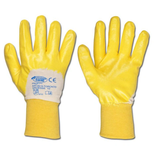 Arbeitshandschuh "Toronto" - Nitril - Farbe gelb - Norm EN 388/ Klasse 4111 Arbeitshandschuh "Toronto" - Nitril - Farbe gelb - Norm EN 388/ Klasse 4111
