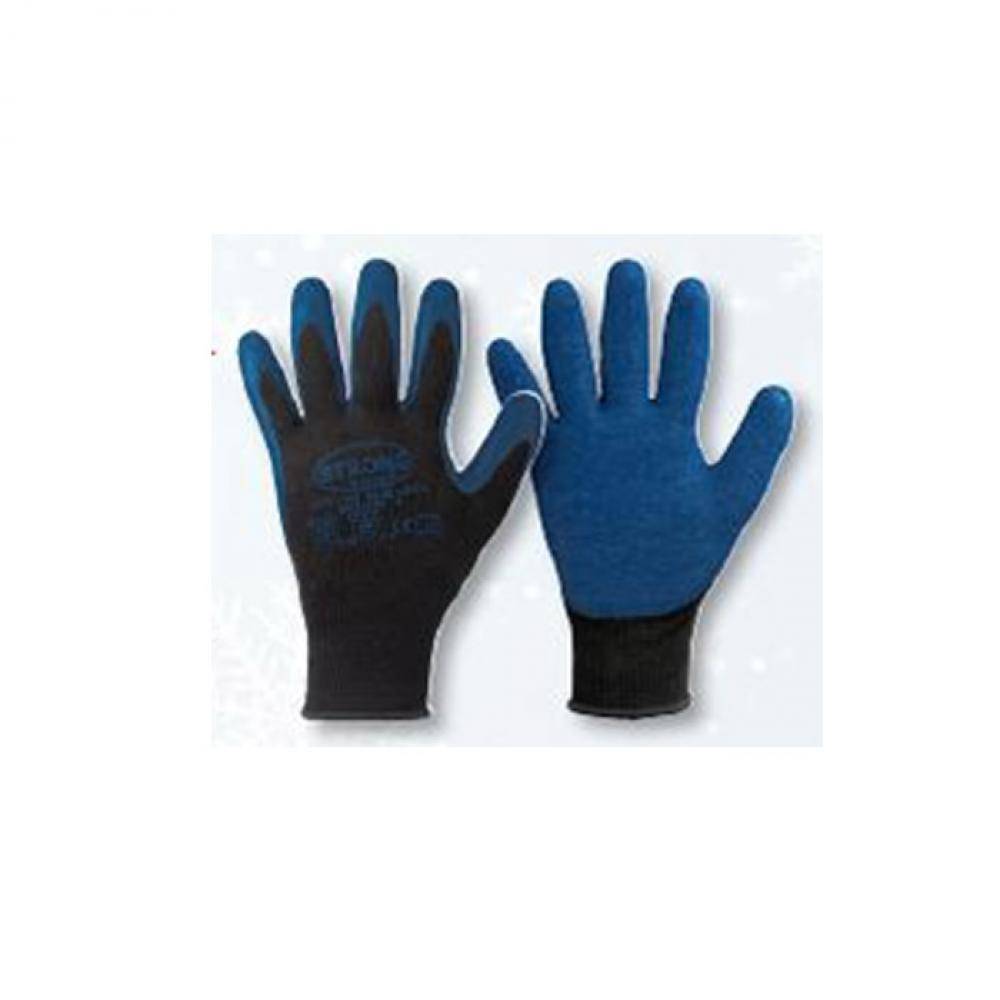 Arbeitshandschuh "Blue Latex" - STRONGHAND® - Mittelstrick 100% Polyester - EN 388, EN 511 - schwarz/blau - Größe 8