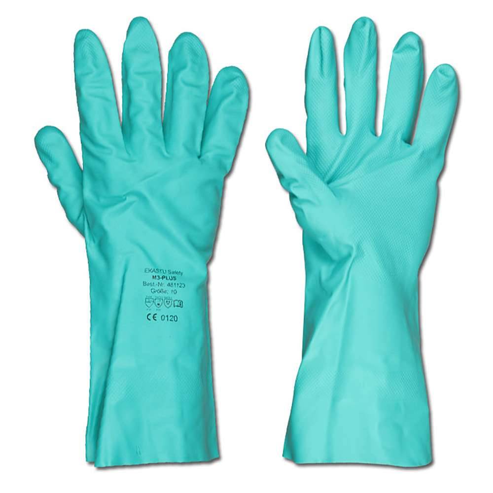 Chemikalien-Schutzhandschuhe M3-PLUS - grün - Nitril-Perbunan - Größe 8-8,5