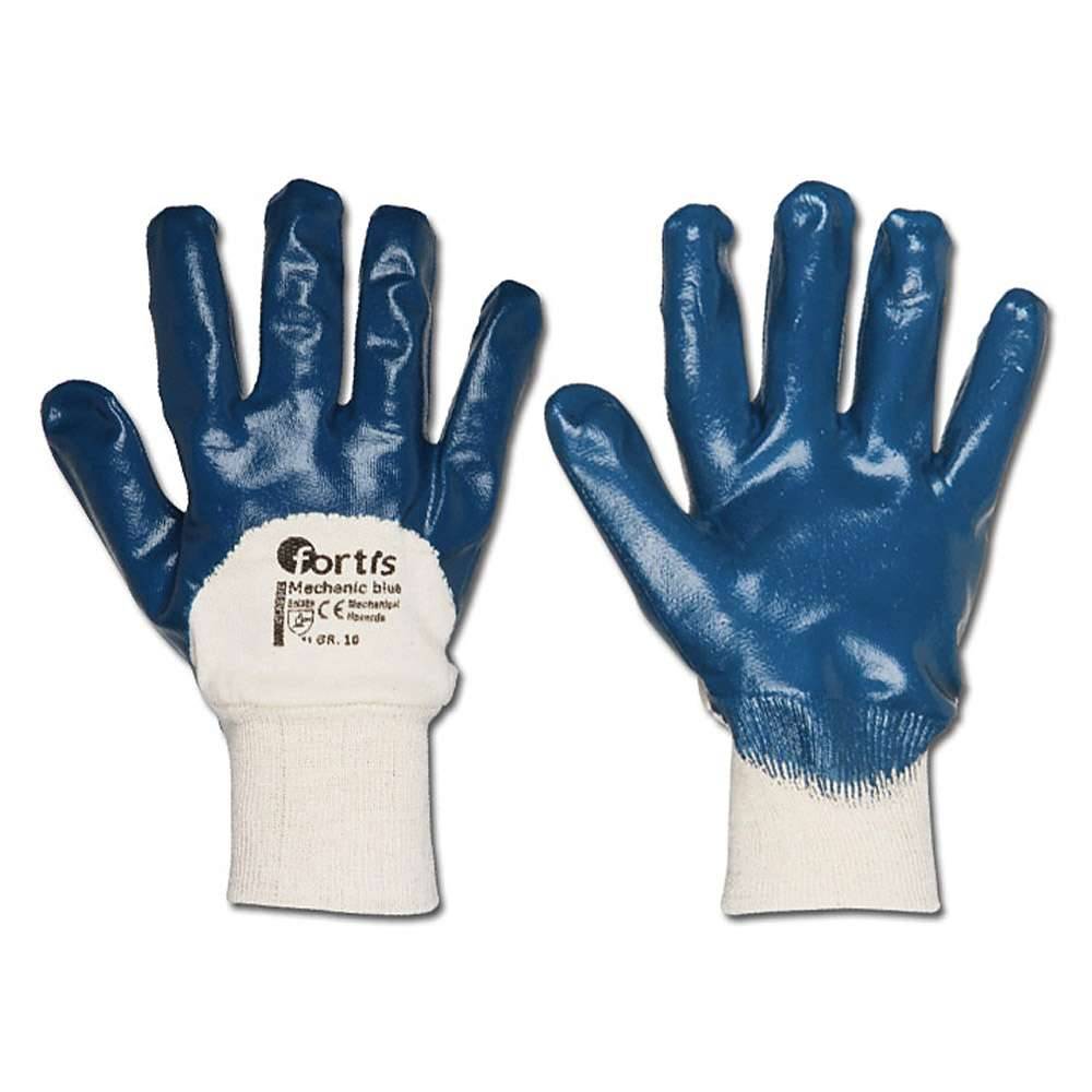 Nitrilhandschuh "MECHANIC BLUE" - Kat. 2 - Strickbund- FORTIS - Größe 8