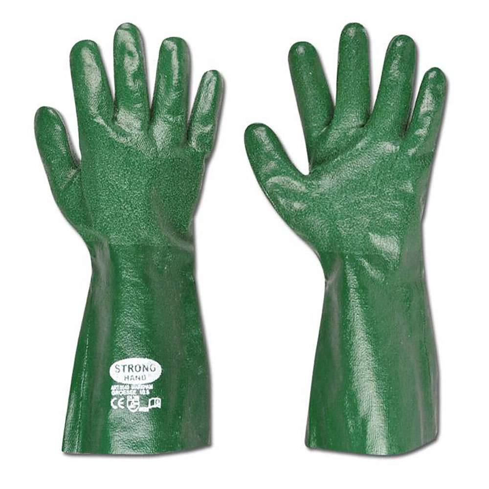 Arbeitshandschuh"Houston" - PVC mit Baumwollfutter - Farbe grün - Norm EN 388/ Klasse 4121