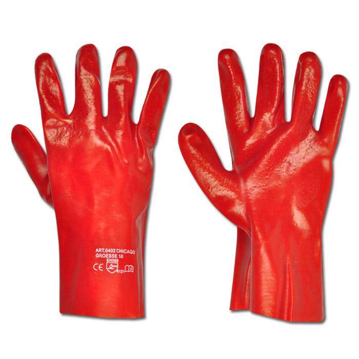 Arbeitshandschuh "CHICAGO" - Vinyl - Farbe rotbraun - Norm EN 388/ Klasse 4121 - Größe 10