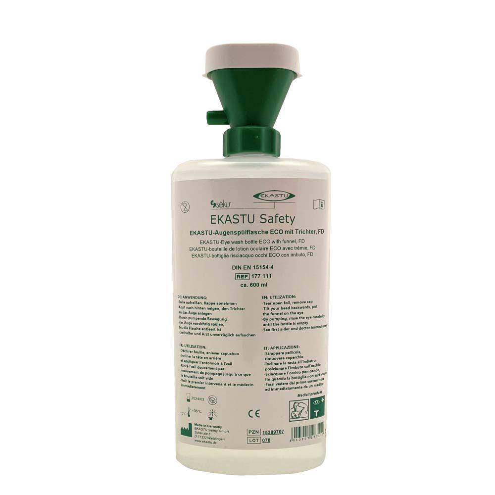 EKASTU Augenspülflasche - mit Trichter - gefüllt (600 ml)