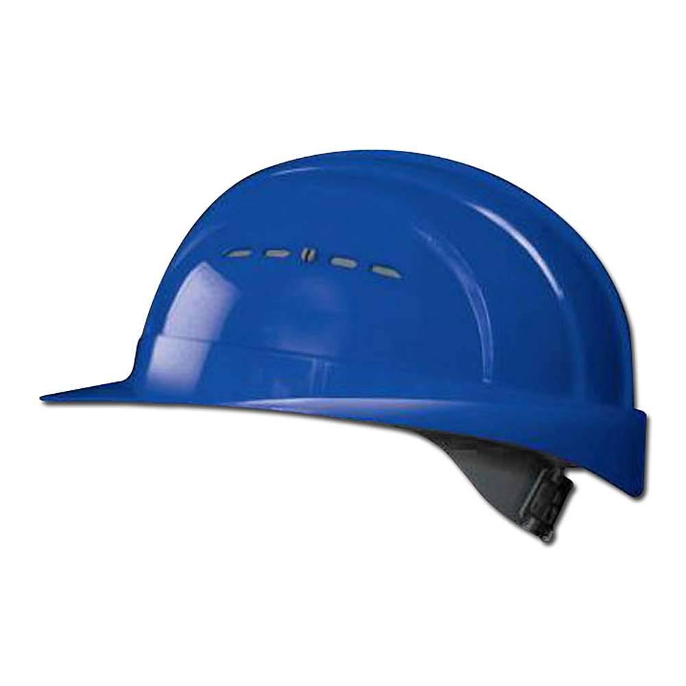 Bau-Schutz-Helm - blau - Hochdruck-Polyethylen - "EuroGuard 4" - 4-Punkt-Gurtband-Innenausstattung - EN 397